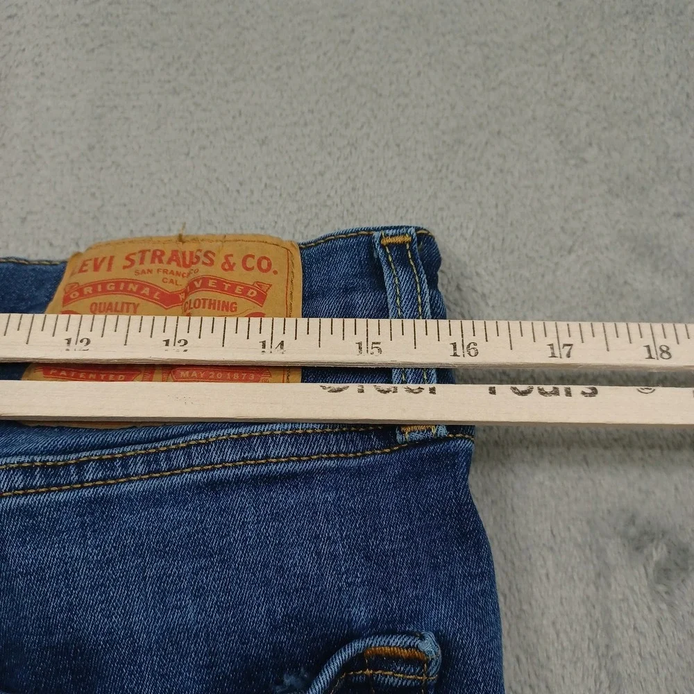 Levis 511 Jeans Mens 34x32 Blue Denim Slim Fit Distressed Pockets Cotton A2